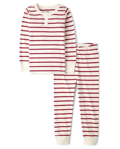 Gymboree,Gymmie Long Sleeve and Pant Cotton 2-Piece Pajama Sets, Big Kid, Toddler,Candy Cane Stripe,5T - Image 1