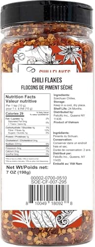 Soeos Chili Flakes, 7oz (198g), Medium Hot, Dried and Crushed Red Chili Pepper Flakes, Premium Chili Powder for Pizza, Chowder, Seafood, and Pasta - Image 2