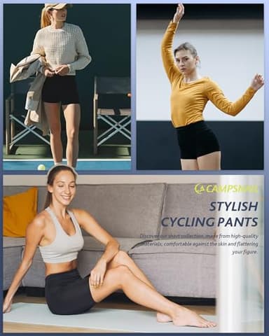 CAMPSNAIL Workout Biker Shorts Women - 3"/5"/8" High Waisted Tummy Control Spandex Booty Volleyball Shorts for Yoga Dance - Image 2