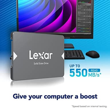 Lexar 512GB NS100 SSD 2.5 Inch SATA III Internal Solid State Drive, Up to 550MB/s Read, Gray (LNS100-512RBNA) - Image 2