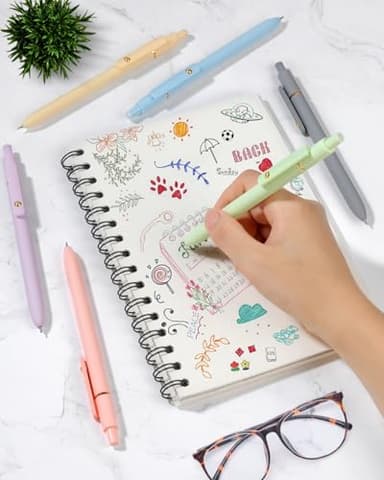 FIOVER Colored Pens, 6 Pack Colorful Gel Pens, Quick-Dry 0.7mm Medium Point for Journaling, Note Taking, Doodling, Aesthetic Office School Supplies, Gifts for Women Men(Multiple Colors) - Image 5