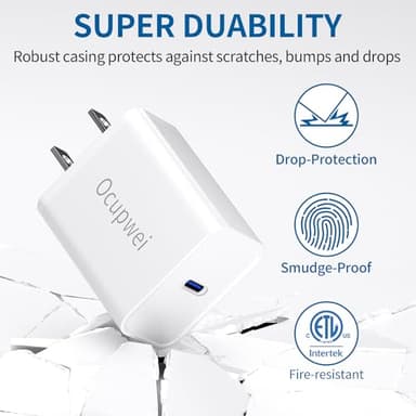 for iPhone 14 13 12 11 Charger Fast Charging [MFi Certified], 3-Pack 20W PD USB C Wall Charger Block with 6.6ft USB C to Lightning Cable Compatible with iPhone 14 Pro Max/Pro/Plus/Mini/iPad & More - Image 4