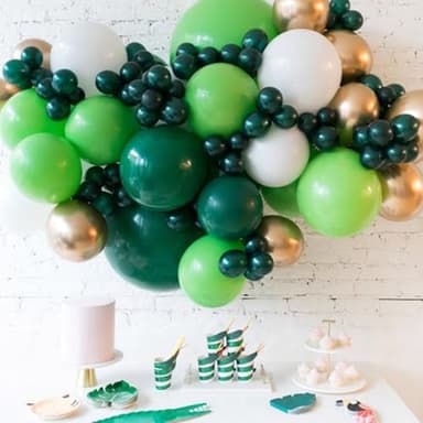 PartyWoo Dark Green Balloons 152 pcs Different Sizes of 18 12 10 5 Inch Hunter Emerald Forest Green Balloon Arch Kit Garland for Graduation Christmas Jungle Birthday Party Decorations Green-Y56 - Image 7