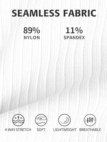 ATTRACO Workout Tank Tops for Women with Built-in Bra Contrast Trim Cami Tops White M - Image 9