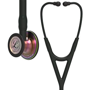 3M Littmann Cardiology IV Diagnostic Stethoscope, 6165, More Than 2X as Loud, Weighs Less, Stainless Steel Rainbow-Finish Chestpiece, 27" Black Tube, Stem, and Headset - Image 1