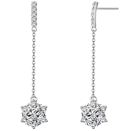 ABSOLUTE Moissanite Drop Earrings for Womens S925 Sterling Silver Linear Earrings Hypoallergenic Star Shape Dangle Earrings Studs for Women Birthday Gift With Certificate - Image 1