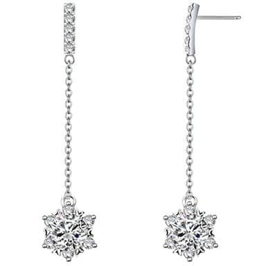 ABSOLUTE Moissanite Drop Earrings for Womens S925 Sterling Silver Linear Earrings Hypoallergenic Star Shape Dangle Earrings Studs for Women Birthday Gift With Certificate - Image 1