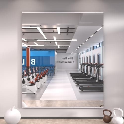 LOAAO Home Gym Mirror, 56"x24"-2 PCS Gym Mirrors for Wall, Frameless, Tempered Glass, Large Workout Mirrors for Home Gym, Dance Studio, Yoga Room, Garage Gym - Image 1