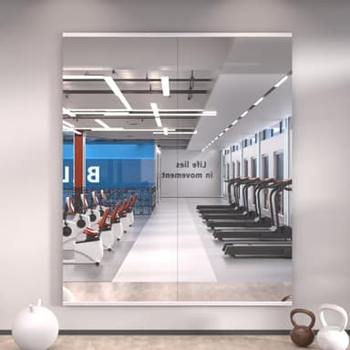 LOAAO Home Gym Mirror, 56"x24"-2 PCS Gym Mirrors for Wall, Frameless, Tempered Glass, Large Workout Mirrors for Home Gym, Dance Studio, Yoga Room, Garage Gym - Image 1