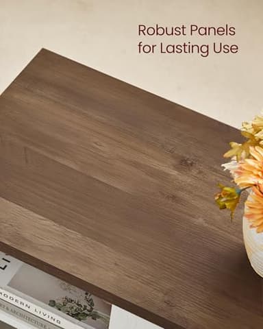 VASAGLE Farmhouse TV Stand for TVs up to 65 Inches, Entertainment Center with Storage Cabinets and Sliding Barn Doors, Media Console Table for Living Room, Rustic White and Honey Brown ULTV535W01 - Image 5