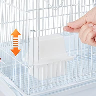 Yaheetech 62.5-inch Roof Top Flight Bird Cage for Parakeets Cockatiels Conures Finches Lovebirds Canaries Budgies Small Parrots, Large Birdcage with Detachable Rolling Stand, White - Image 6