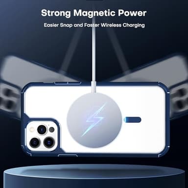 TAURI for iPhone 12 Pro Max Case Blue, Compatible with Magsafe [Yellowing Resistant] with 2X Screen Protectors, Military-Grade Protection, Slim Magnetic Phone Case for iPhone 12 Pro Max, 6.7" - Image 5