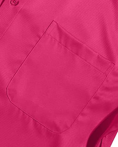 Alimens & Gentle Men's Dress Shirts Long Sleeve Wrinkle-Free Stretch Shirts Solid Formal Button Down Shirt with Pocket Rosy - Image 5