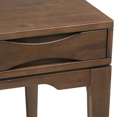 SIMPLIHOME Harper Desk - 60-Inch Wide Solid Hardwood Writing Desk in Walnut Brown, Mid-Century Modern Home Office Computer Table for Workspace or Study with 2 Drawers and Flip-Down Keyboard Tray - Image 7