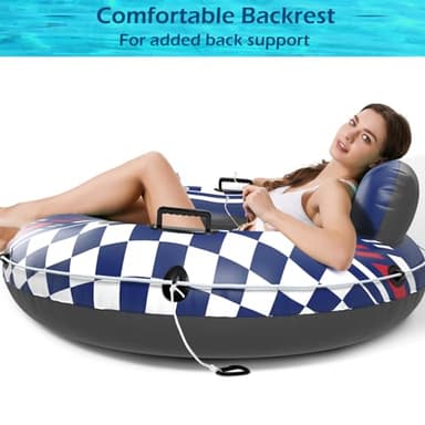 Jasonwell Inflatable River Tube Float - Heavy Duty River Float Pool Floats Lake Premium Water Tubes for Floating Recreational River Raft Lounge Floaties with 2 Cup Holders for Adult - Image 4