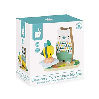 Janod Pure 2-in1 Wood Stackable Bear - 12+ Months - J05156 - Image 5