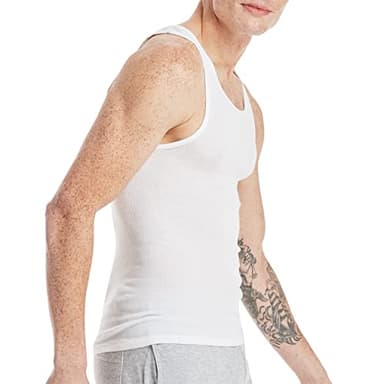 Hanes Men's Pack, Moisture-Wicking Ribbed, Lightweight Cotton Tank Undershirts, White , Large, 6 Count ( Pack of 1) - Image 4