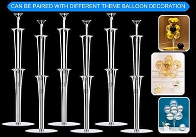 LANGXUN 28" Height Table Balloon Stand Kit for Birthday Party Wedding Decorations, Balloons Arch Kit for Graduation Party and Christmas Balloon Decorations (6 Pack - Image 4