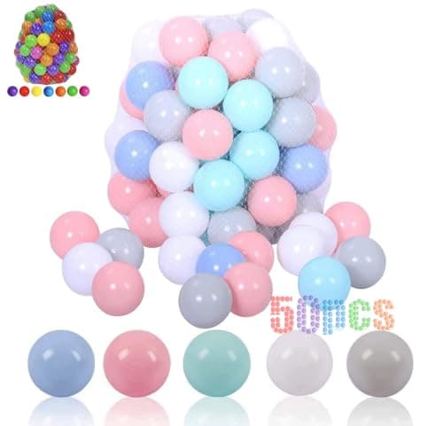 LANGXUN 50 100 200 Balls Soft Plastic Ball Pit Balls for Kids, Gift for Baby Toddler Birthday Christmas, Ball Pit Play Tent, Baby Kiddie Pool Water Toys, Party Decoration - Image 1