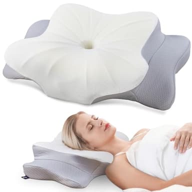 DONAMA Cervical Pillow for Neck and Shoulder,Contour Memory Foam Pillow,Ergonomic Neck Support Pillow for Side Back Stomach Sleepers with Pillowcase - Image 1