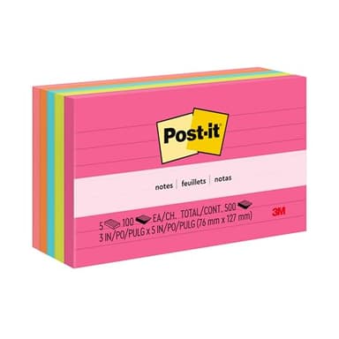 Post-it Notes, 3 in x 5 in,5 Sticky Notes Pads, 100 Sheets per Pad, Poptimistic Collection, School Supplies and Oﬃce Products, The Original Post-it Note - Image 13
