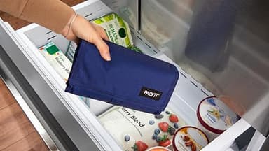 Packit® Freezable Lunch Bag, True Blue, Built with ECOFREEZE® Technology, Foldable, Reusable, Zip and Velcro Closure with Buckle Handle, Designed for Work Lunches and Fresh Lunch On the Go - Image 4