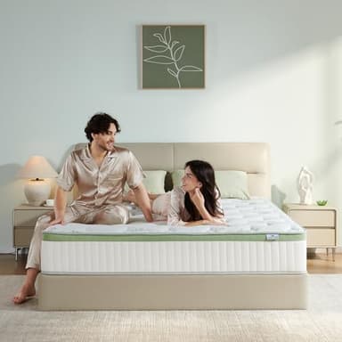 SNFPNE Queen Size Mattress 12 Inch, Medium Firm Memory Foam Hybrid Mattress with Individual Pocket Spring - Pressure Relief, Motion Isolation, Cool Sleep, 80" x 60" - Image 1