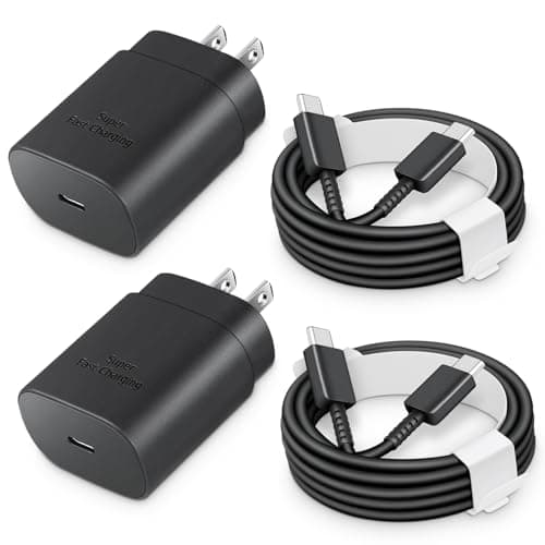 25W USB-C Fast Charger Block with C-to-C Cable [PD PPS Compatible] for Galaxy S24/S23/S22, Pixel 8/7, Z Flip 5, i Phone 17/16/15 - Compact Type C Charger - Image 1