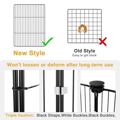 Tresbro Guinea Pig Cage with Top Cover & 12 Panels, Triple Fixing Measures Small Animal Playpen with Waterproof PVC Liner & One-Motion Hooks, 48 x 24 x 16 C&C Grids Cage for Bunny, Hedgehog, Hamster - Image 4
