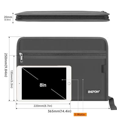 ENGPOW Accordion File Organizer,Fireproof 13 Pockets Expanding File Folder,Document Organizer Folder with Zipper＆Labels,Portable Home Travel Safe Storage for Letter A4 Files and More,Gray - Image 7