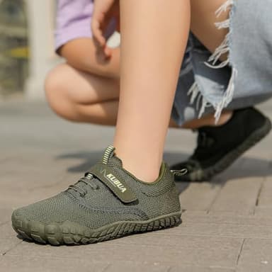 KUBUA Kids Barefoot Shoes Boys Girls Running Walking Sports Minimalist Zero Drop Sneakers Naturally Lightweight Splay Shoes C Khaki 4 Big Kid - Image 9