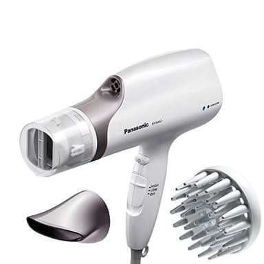Panasonic Nanoe Salon Hair Dryer with Oscillating QuickDry Nozzle, Diffuser and Concentrator Attachments, 3 Speed Heat Settings for Easy Styling and Healthy Hair - EH-NA67-W (White) - Image 1