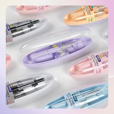 WRITECH Fountain Pen Fine Nib: Retractable Black Ink Pens Set Includes 5 Ink Cartridges Smooth Writing for Calligraphy Sketching Journaling Gift (Purple) - Image 6
