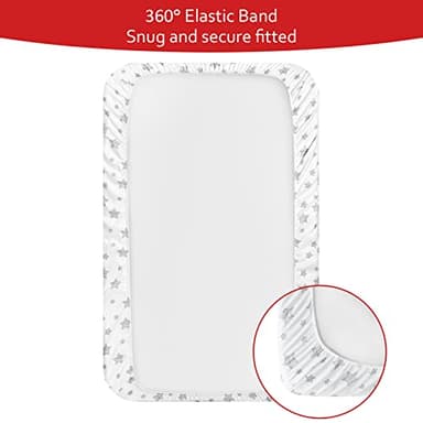 Mini Crib Sheets Fitted 4 Pack for Girls (38" X 24"), Compatible with Dream on Me, Delta Porta Crib and Arms Reach Ideal Cosleeper, Pink - Image 5