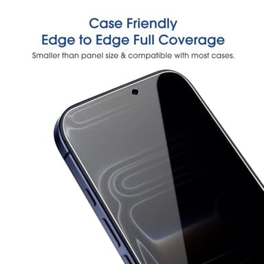 amFilm OneTouch Privacy Screen Protector for iPhone 17 Pro Max + Camera Lens Protector | Auto-Alignment install | Bubble Free | 9H Tempered Glass | Shatterproof | Anti Privacy | Case Friendly 2+4 Pack - Image 5