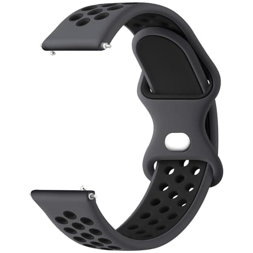Meliya 20mm 22mm Watch Bands Quick Release Replacement Wristband, Soft Silicone Bands Breathable Sport Replacement Straps for Men Women (22mm, Gray-Black) - Image 1