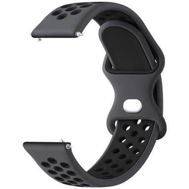 Meliya 20mm 22mm Watch Bands Quick Release Replacement Wristband, Soft Silicone Bands Breathable Sport Replacement Straps for Men Women (22mm, Gray-Black) - Image 1