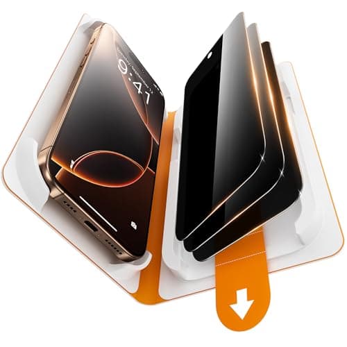 SuydanBox 3 Pack Privacy Screen Protector for iPhone 16 Pro Max, [One-Pull Installation] Military-Grade Shatterproof & Ultra Durable 9H Hardness, Anti-Spy Tempered Glass, Bubble-Free, Case Friendly - Image 1