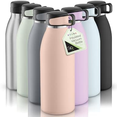 SipX™ Triple-Insulated Stainless Steel Water Bottle - 32oz. With Cover Lid, BPA-Free Reusable Insulated Water Bottle Keeps Cold For 24 Hours, (Pink) - Image 1