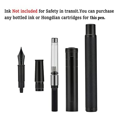 Hongdian Black Forest Fountain Pen Medium Nib Classic Design with Converter and Metal Pen Case Set - Image 5