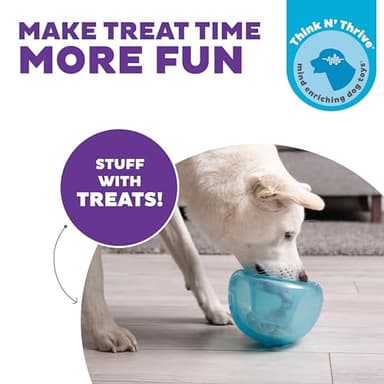 Outward Hound Large Snoop Interactive Treat Dispensing Dog Toy, Puzzle Ball Slow Feeder for Medium to Large Dogs, Mint-Scented for Mental Stimulation & Boredom Relief, BPA-Free, 5-Inch, Blue - Image 2