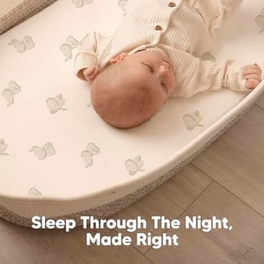 2-Pack Organic Bassinet Sheets for Girls, Boys - 100% Cotton Bassinet Mattress Sheets Compatible with Halo Bassinest Swivel Sleeper, Graco, Baby Delight, Chicco, Unisex Fitted Bassinet Sheets (Herb) - Image 6