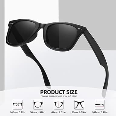 MEETSUN Retro Polarized Sunglasses for Women Men Classic Mirror Lens Driving Sun Glasses Trendy UV Protection (3 Pack) Black/Coffee/Pink - Image 6