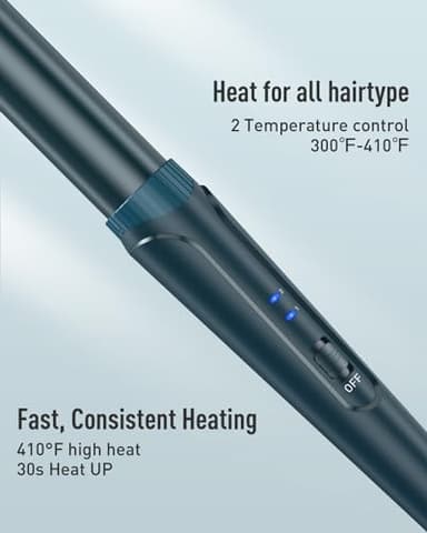 Waver Curling Iron Wand - BESTOPE PRO 5 in 1 Curling Wand Set with 3 Barrel Hair Crimper for Women, Fast Heating Crimper Wand Curler in All Hair Type - Green - Image 5