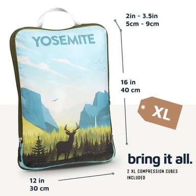 Large Compression Packing Cubes for Travel-Packing Cube Luggage Organizers 7 Piece Set for Checked Luggage-Ultralight, Expandable/Compression Bags by TRIPPED Travel Gear (National Parks) - Image 5