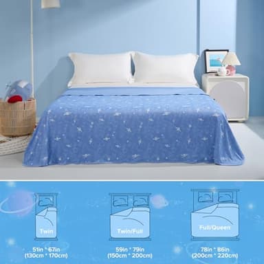 LUXEAR Cooling Blanket, Glow in the Dark Blanket Star Cosmic Cool Blanket for Boys Girls Gift Cooling Throw Blanket Keep Child/Adults Cool All Night Soft Breathable Summer Blanket for Bed Sofa 59x79in - Image 7