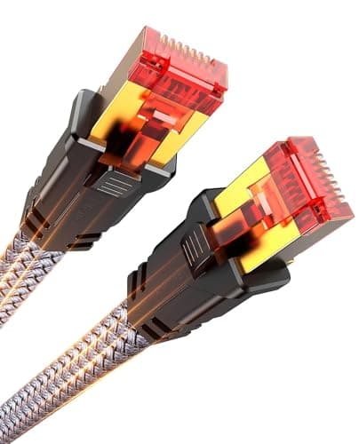 Snowkids Cat 8 Ethernet Cable 15 ft, High Speed Gaming 40Gbps 2000Mhz S/FTP, Network Cord with RJ45 Internet Connector for TV/Computer/Modem/Router/ps-5, LAN Cable Shielded in Wall Indoor & Outdoor - Image 1