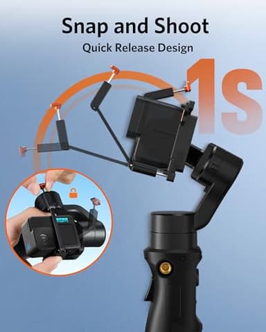3 Axis Gimbal Stabilizer for Gopro Hero 13/12/11/10/9, Handheld Stabilizer for Gopro for Video Recording, IPX4 Waterproof, Bluetooth Control, Compatible with Osmo Camera, Insta360, hohem iSteady Pro4 - Image 4