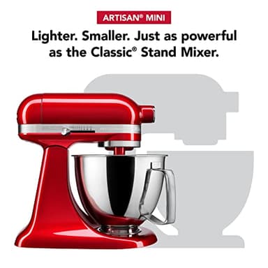 KitchenAid Artisan Mini 3.5 Quart Tilt-Head Stand Mixer - KSM3316X - Candy Apple Red - Image 2