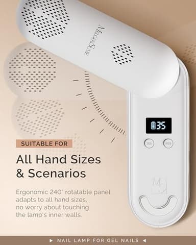 MelodySusie Plus20F Cordless UV Nail Lamp, Innovative UV Protection Light for Gel Nails with 2 Timers & LED Display,Rechargeable Nail Art Tools for Manicure Fast Curing Gel Polish at Salon & Home - Image 7